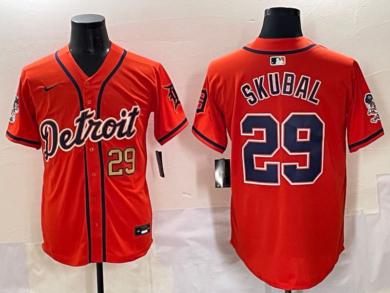 Men 2025 Detroit Tigers #29 Skubal Orange Fashion Nike MLB Jersey style 7153->dallas cowboys->NFL Jersey